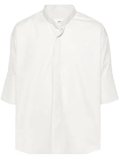 Ami Alexandre Mattiussi Mandarin Collar Shirt In White