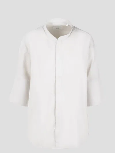 Ami Alexandre Mattiussi Mao Collar Oversize Shirt In White