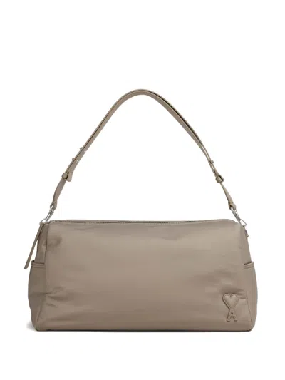 Ami Alexandre Mattiussi Marcel Logo-detail Shoulder Bag In Gray