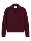 Ami Alexandre Mattiussi Maroon Polo Collar Wool Sweater In Burgundy