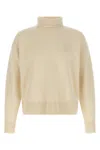 Ami Alexandre Mattiussi Turtleneck Sweater Featuring Long Sleeves And Ribbed Edges In Neutral