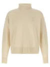 Ami Alexandre Mattiussi Turtleneck Sweater Featuring Long Sleeves And Ribbed Edges In Neutral