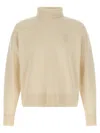 Ami Alexandre Mattiussi Turtleneck Sweater Featuring Long Sleeves And Ribbed Edges In Neutral