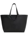 Ami Alexandre Mattiussi Black Leather Midi Maxi Tote Bag Black In Black