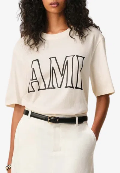 Ami Alexandre Mattiussi Maxi Logo Print T-shirt In White