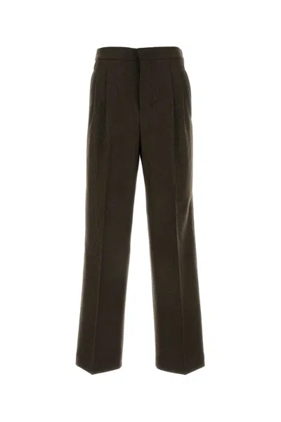 AMI ALEXANDRE MATTIUSSI MELANGE BROWN WOOL PANT