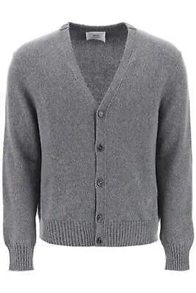 Pre-owned Ami Alexandre Mattiussi Melange Cashmere Cardigan In Heather Grey (grey)