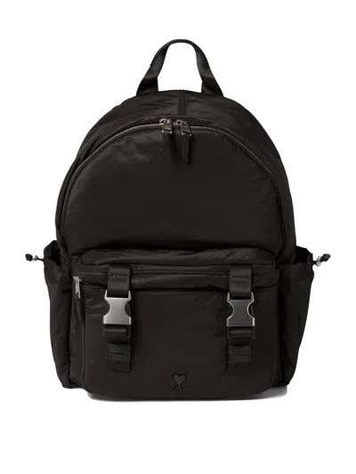 Ami Alexandre Mattiussi Men's "ami De Coeur" Backpack In Black