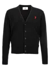 Ami Alexandre Mattiussi Ami De Coeur Wool Cardigan In Black