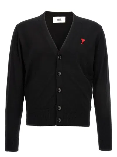 Ami Alexandre Mattiussi Men's Ami De Coeur Cardigan In Black