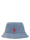 Ami Alexandre Mattiussi Ami Paris Ami De Coeur Embroidery Bucket Hat In Used Blue