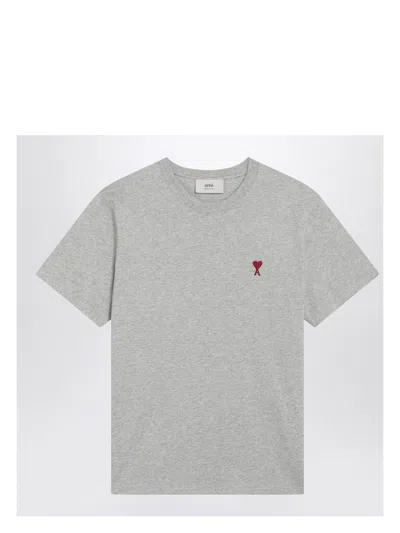 AMI ALEXANDRE MATTIUSSI MEN'S AMI DE COEUR GREY T-SHIRT