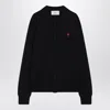 Ami Alexandre Mattiussi Ami Paris Ami De Coeur Patch Merino Wool Cardigan