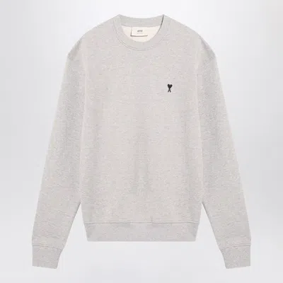 Ami Alexandre Mattiussi Ami Paris Grey Ami De Coeur Sweatshirt Men In Metallic