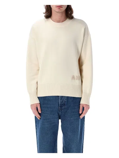 AMI ALEXANDRE MATTIUSSI MEN'S AMI EMBROIDERED CREWNECK SWEATER