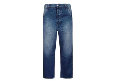 Pre-owned Ami Alexandre Mattiussi Men's Ami Paris Alex Fit Denim Jeans In Used Blue