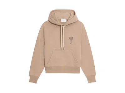 Pre-owned Ami Alexandre Mattiussi Men's Ami Paris Ami De Coeur Toneontone Hoodie In Beige In Sand