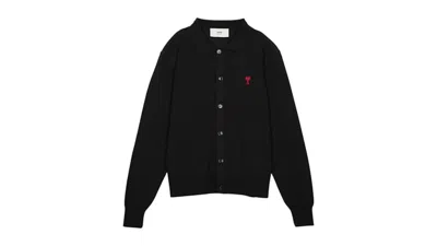 Pre-owned Ami Alexandre Mattiussi Men's Ami Paris Collar Cardigan In Black