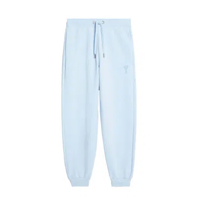 Pre-owned Ami Alexandre Mattiussi Men's Ami Paris Logo Sweatpants In Light Blue