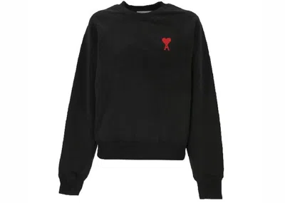 Pre-owned Ami Alexandre Mattiussi Men's Ami Paris Tonal Adc Sweatshirt In Black/red In Multi