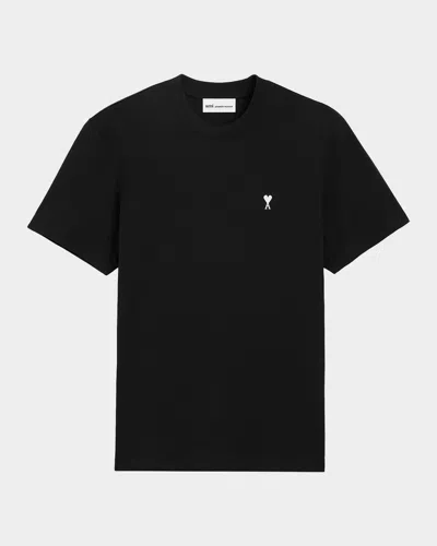 Ami Alexandre Mattiussi Ami De Coeur Logo-embroidered T-shirt In Gray