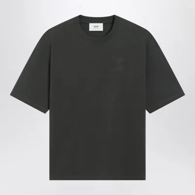 Ami Alexandre Mattiussi Men's Anthracite Ami De Coeur T-shirt In Gray