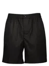 Ami Alexandre Mattiussi Ami Paris Black Bermuda Shorts In Technical Twill Nylon And Cotton
