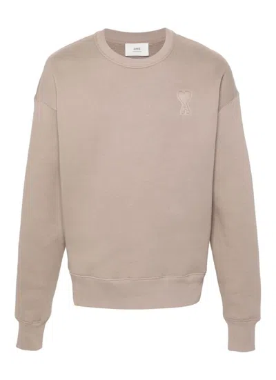 Ami Alexandre Mattiussi Men's Light Taupe Sweatshirt For Ss24 Collection In Black