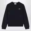 Ami Alexandre Mattiussi Black Crewneck Sweatshirt With Logo Lettering Detail On The Front And Adc Logo Embroidery On The Rea