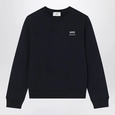 AMI ALEXANDRE MATTIUSSI MEN'S BLUE SWEATSHIRT WITH LOGO