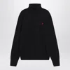 Ami Alexandre Mattiussi Ami Paris Ami De Coeur Merino Wool Turtleneck Sweater In Blue