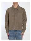 Ami Alexandre Mattiussi Taupe Buttoned Suede Jacket In Ash