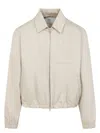 Ami Alexandre Mattiussi Ami Paris De Coeur Logo Bomber Jacket In Nude & Neutrals