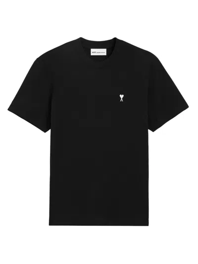 Ami Alexandre Mattiussi Ami De Coeur Logo-embroidered T-shirt In Gray