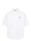 Ami Alexandre Mattiussi Ami Paris Chalk White Cotton Button Down Shirt In White