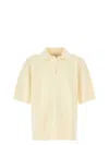 Ami Alexandre Mattiussi Ami Paris Cream Viscose Blend Oversize Polo Shirt