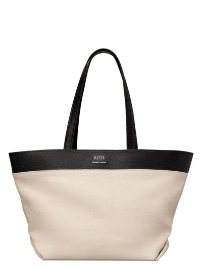AMI ALEXANDRE MATTIUSSI MEN'S EAST WEST LOGO TOTE BAG