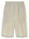 Ami Alexandre Mattiussi Paris Elasticated Waistband Bermuda Shorts In Brown