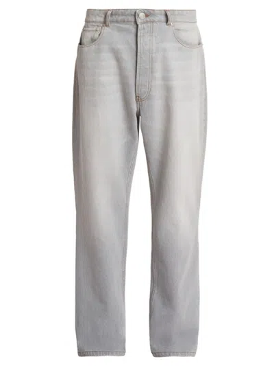 Ami Alexandre Mattiussi Men's Five-pocket Loose-fit Jeans In Javel Grey