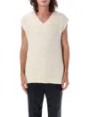 Ami Alexandre Mattiussi Alpaca-blend Vest In Ivory
