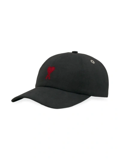 Ami Alexandre Mattiussi Ami Paris Logo Embroidered Baseball Cap In Black