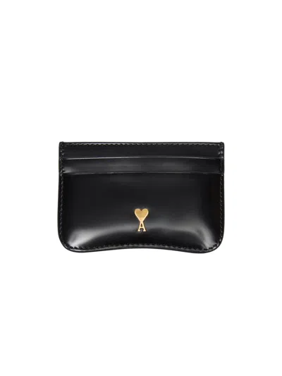 Ami Alexandre Mattiussi Men's Logo Leather Card Case In Black