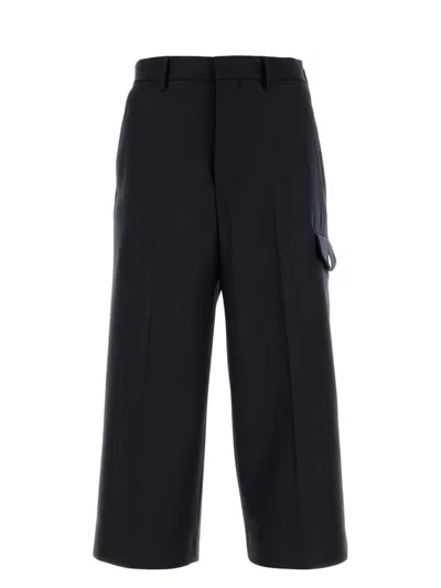 AMI ALEXANDRE MATTIUSSI MEN'S MIDNIGHT WOOL BERMUDA SHORTS