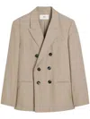 Ami Alexandre Mattiussi Double-breasted Jacket In Brown/orange