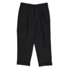 Ami Alexandre Mattiussi Box-pleated Black Cropped Trousers In Black
