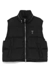 Ami Alexandre Mattiussi Ami Paris Ami Paris De Coeur Nylon Down Vest In Black
