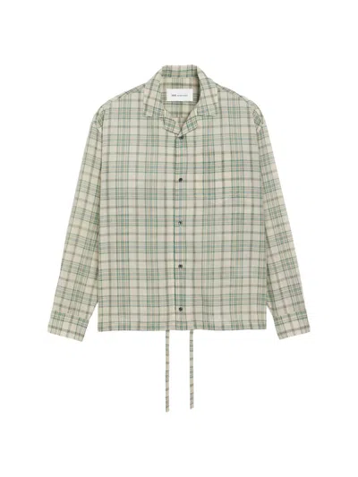 Ami Alexandre Mattiussi Mens Blanc Creme Boxy Check Cotton-blend Shirt In Multi