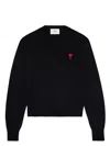 Ami Alexandre Mattiussi Ami Paris Logo-embroidered Stretch-cotton Sweatshirt In Black