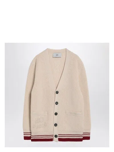 AMI ALEXANDRE MATTIUSSI MEN'S RIBBED CARDIGAN