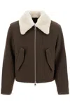 Ami Alexandre Mattiussi Ami Paris Shearling Collar Jacket In Brown